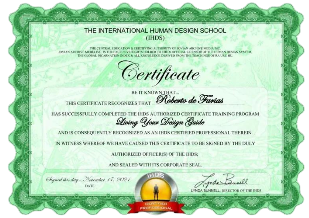 Certificado IHDS — Guía Vivir Tu Diseño